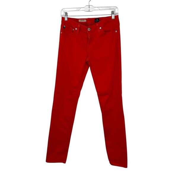 AG Adriano Goldschmied The Stilt Cigarette Leg Jeans Red Orange Women size 28R - Picture 3 of 13